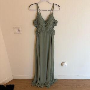 Mori Lee Sage Green Maxi Dress
